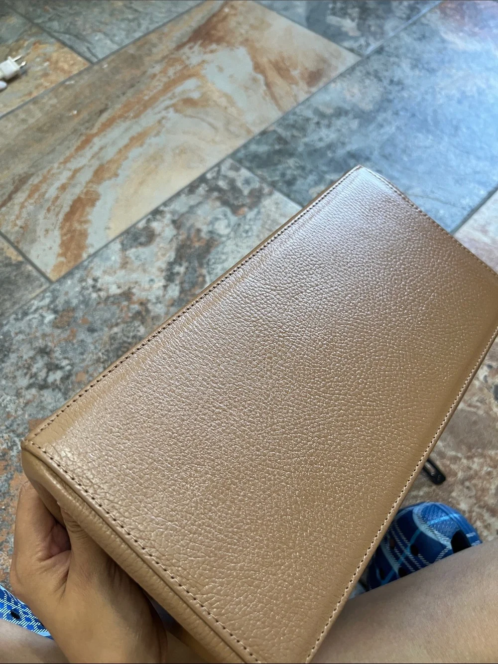 Classic Top-Handle Leather Satchel in tan